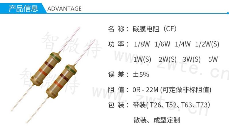 碳膜电阻产品信息介绍